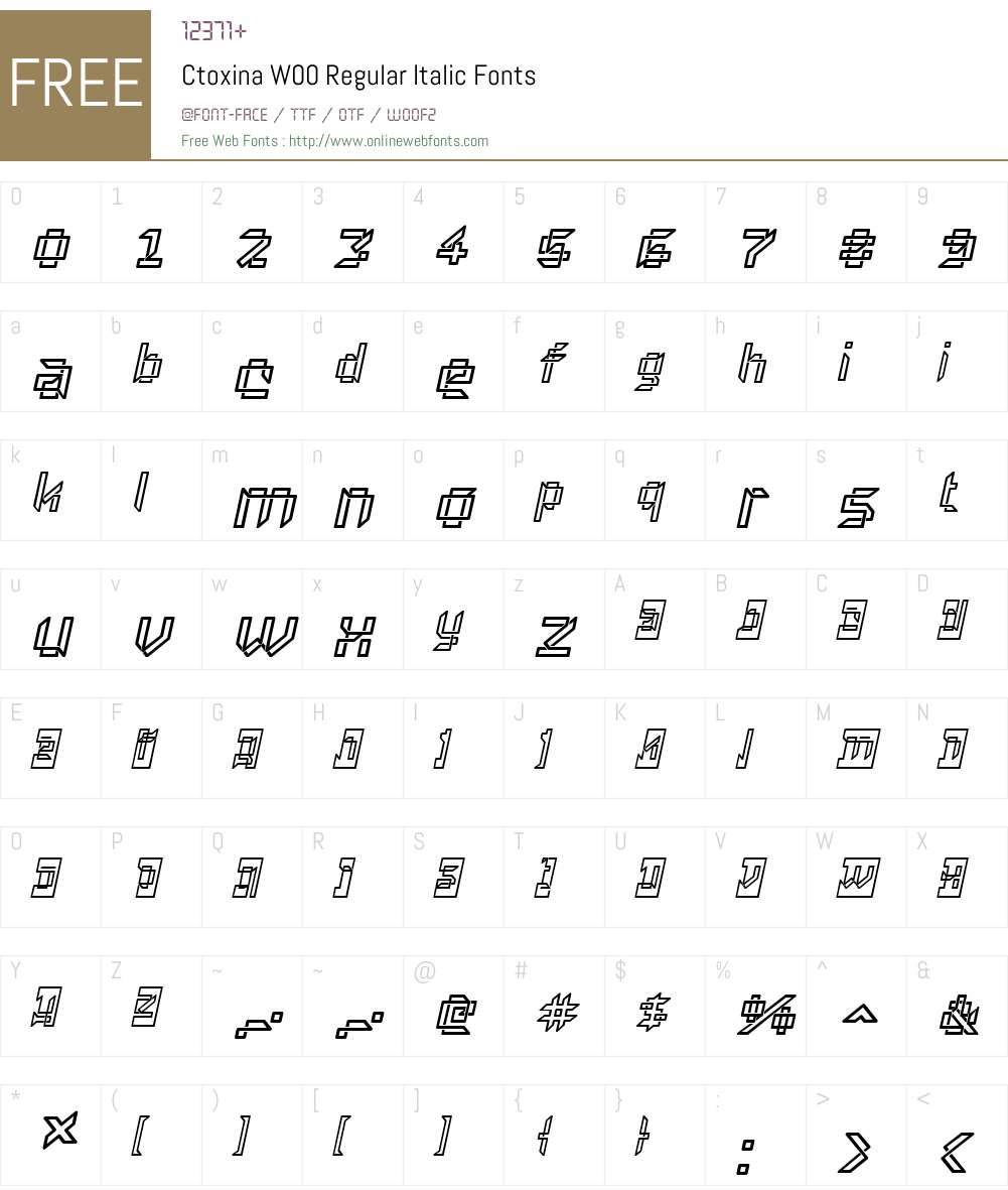 CtoxinaW00-RegularItalic Font Screenshots