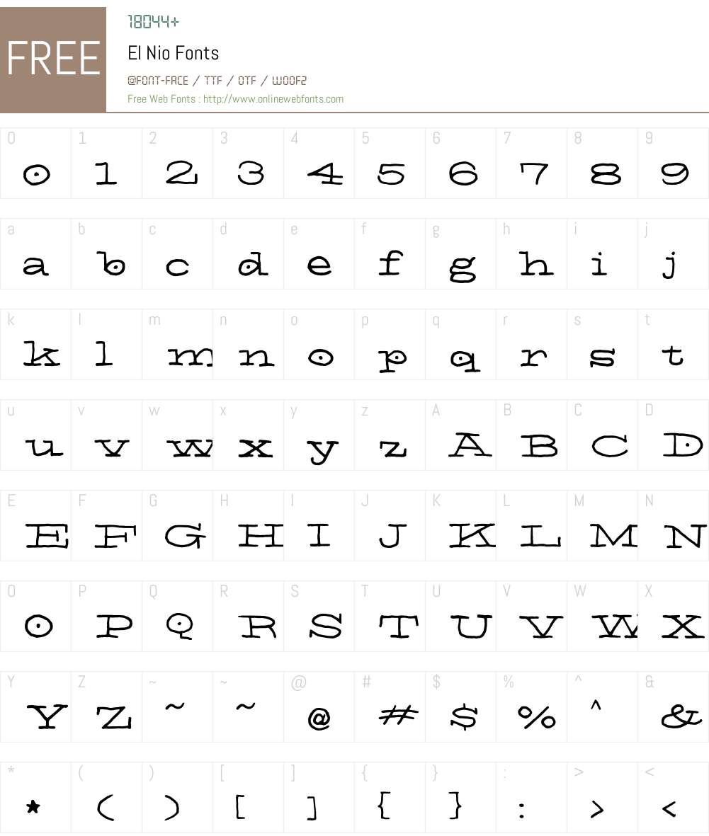 El Nio Font Screenshots