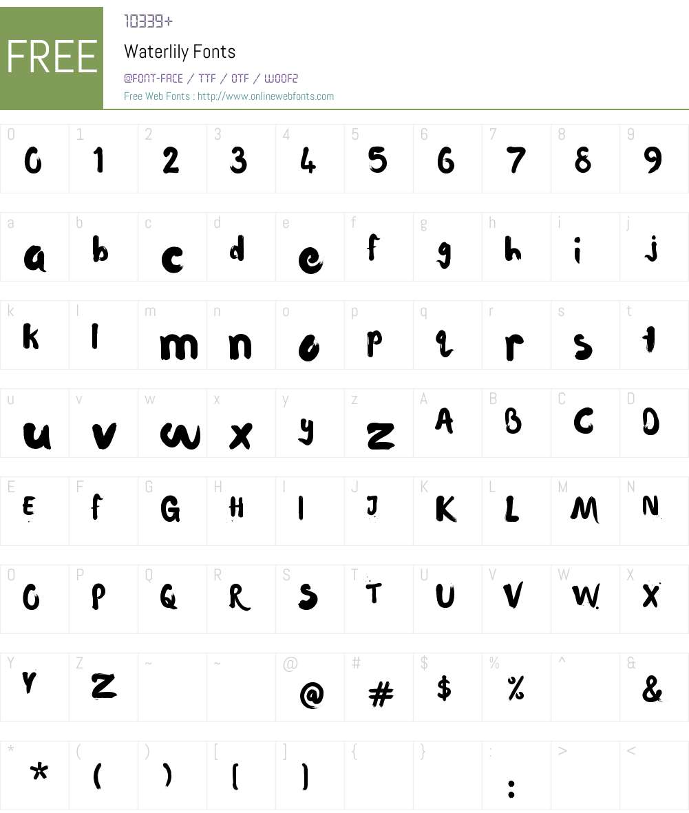 Waterlily Font Screenshots