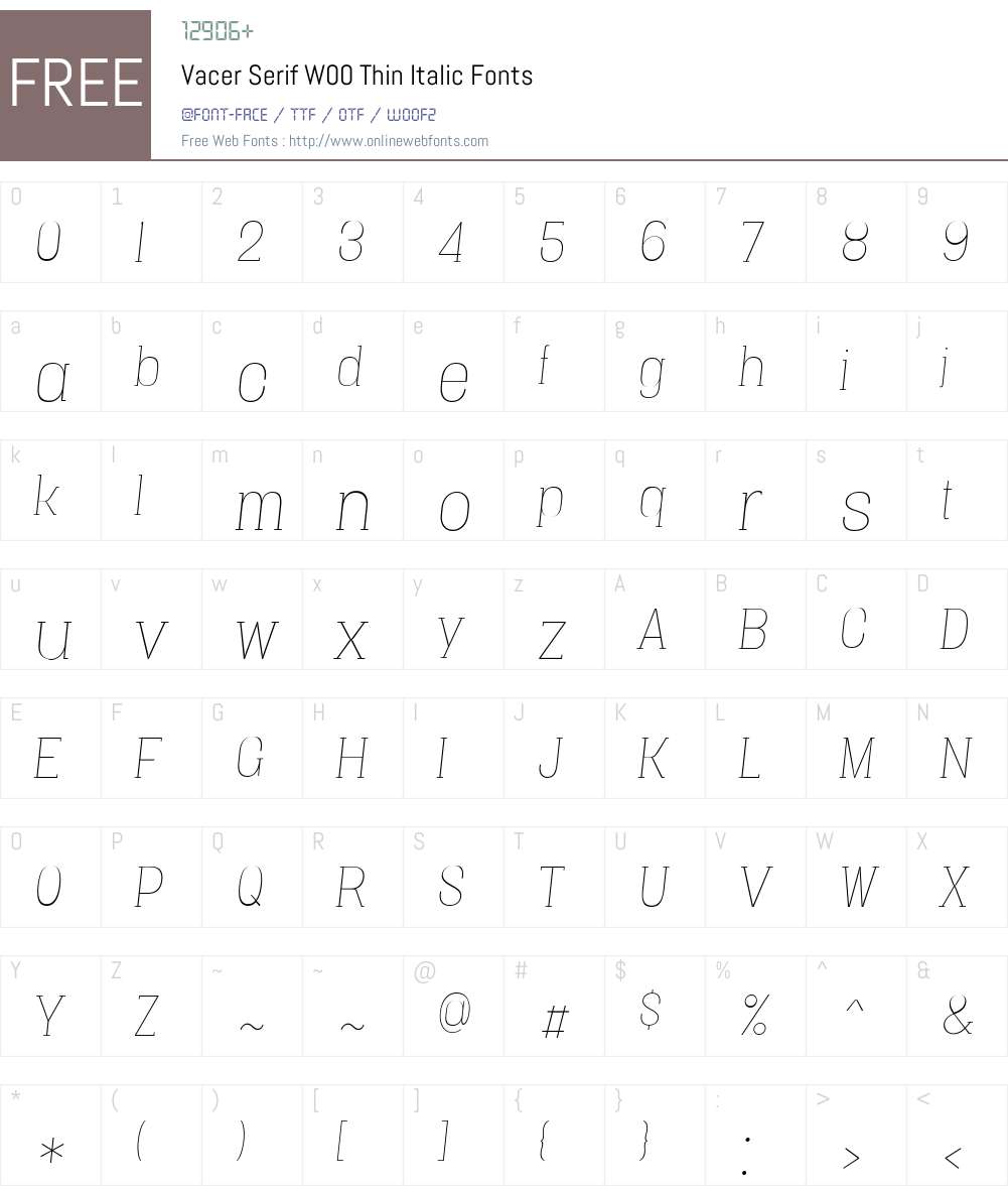Vacer Serif Font Screenshots