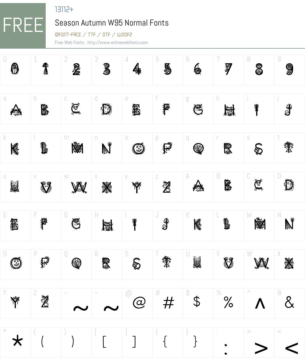 SeasonAutumnW95-Normal Font Screenshots