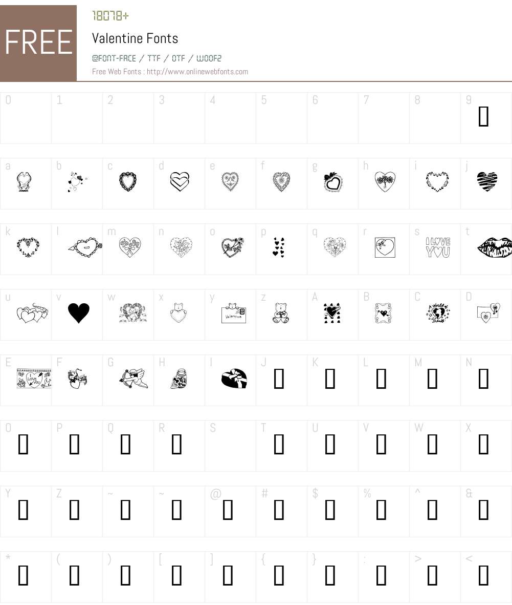 Valentine Font Screenshots
