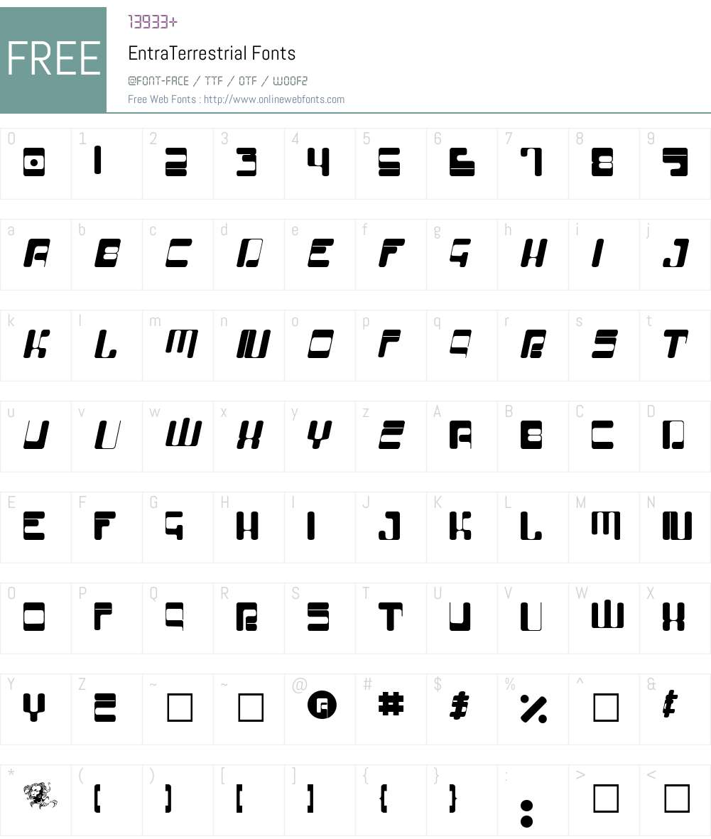 EntraTerrestrial Font Screenshots