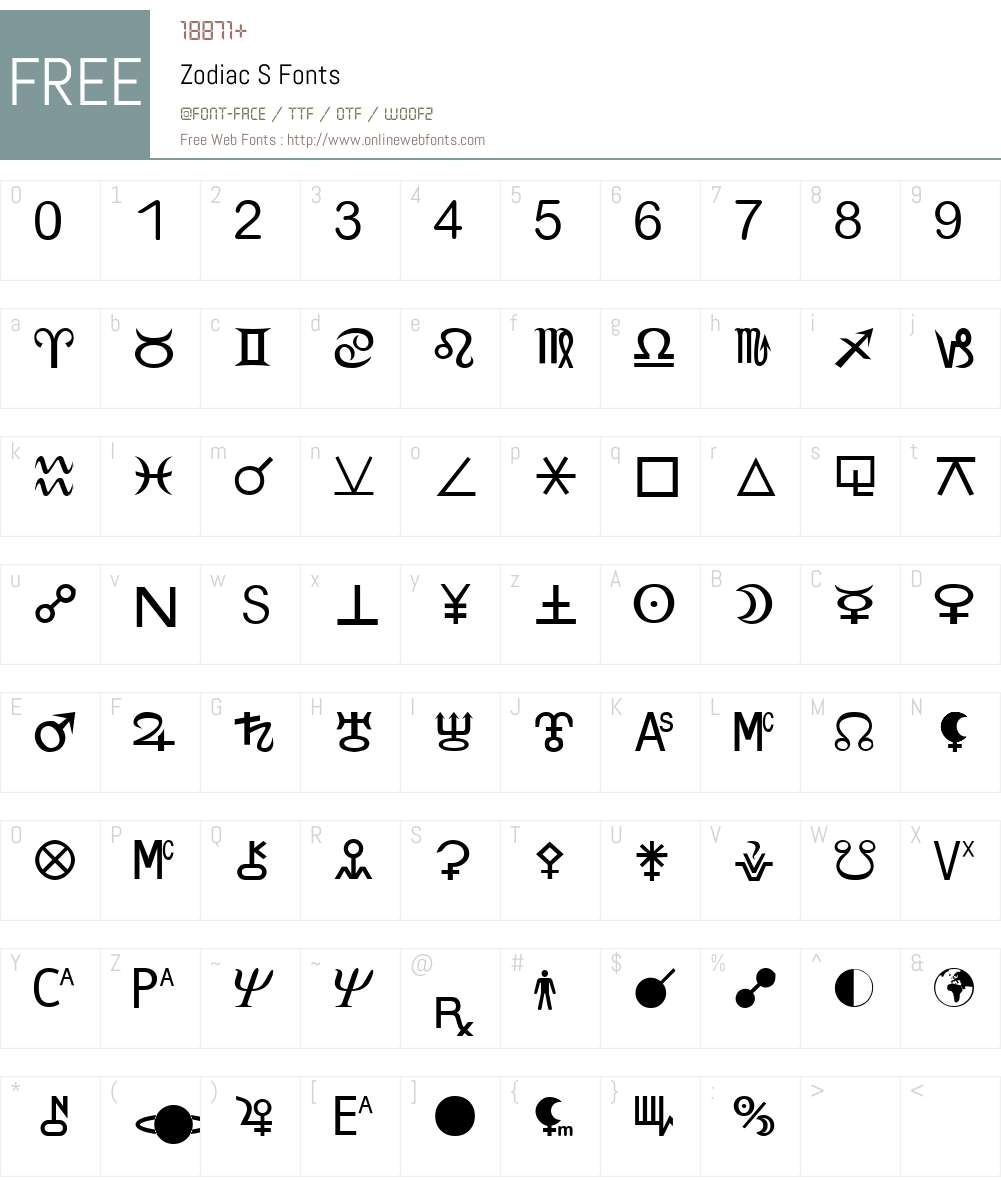 Zodiac S Font Screenshots