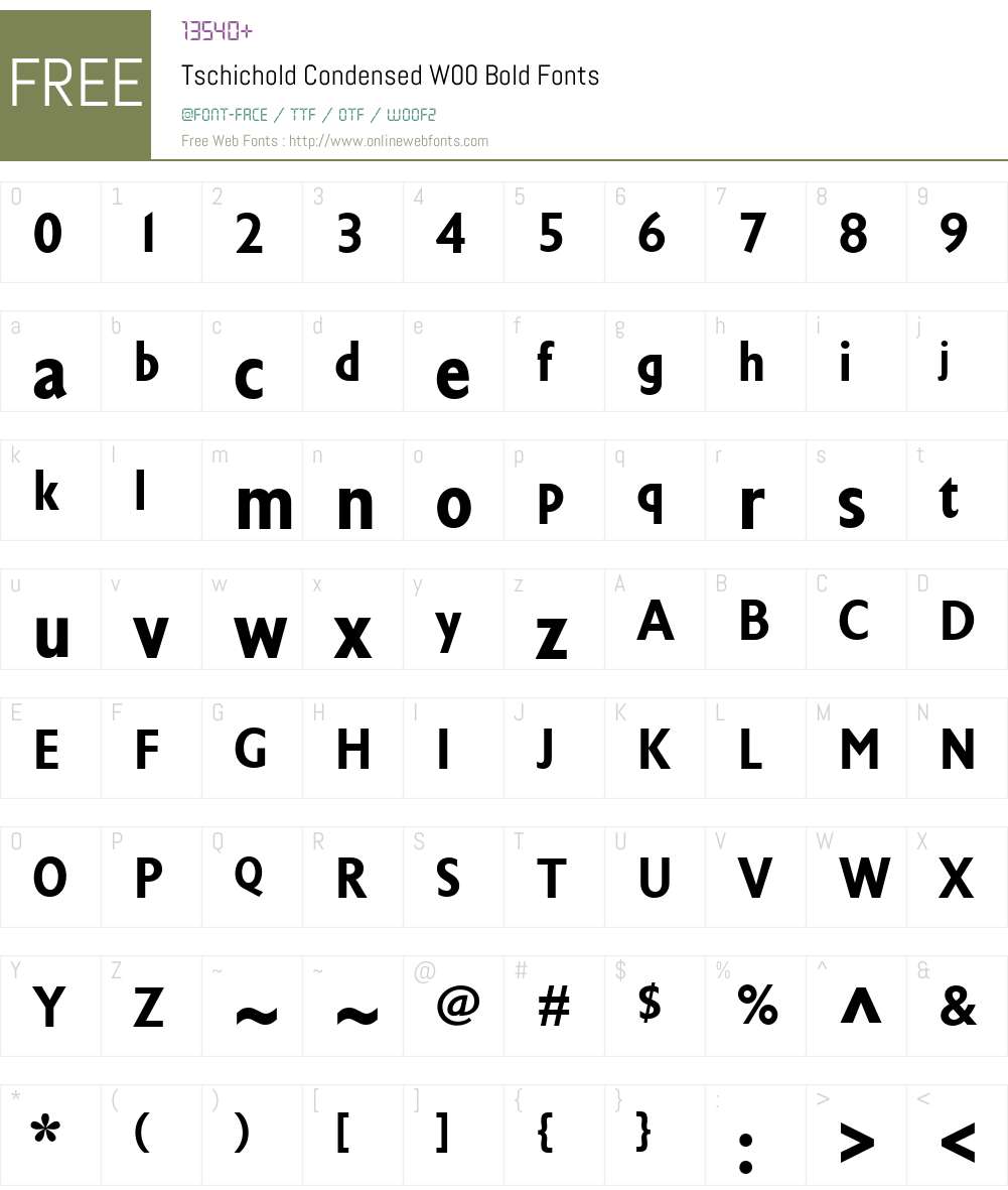 TschicholdCondensedW00-Bold Font Screenshots