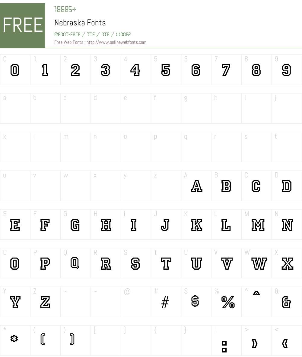 Nebraska Font Screenshots