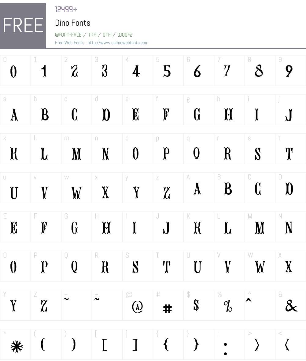 Dino Font Screenshots