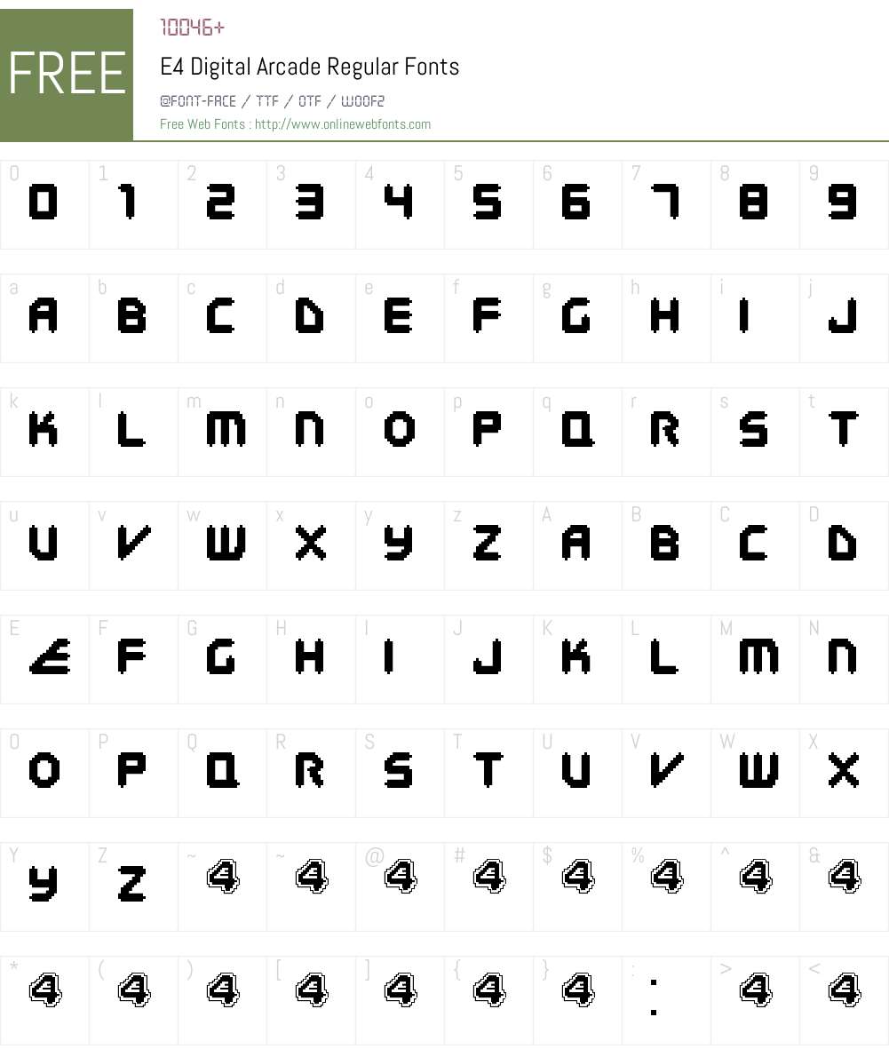 E4 Digital Arcade Font Screenshots