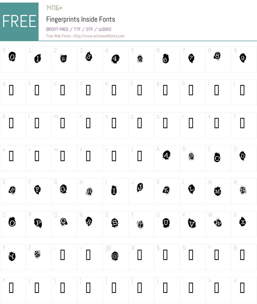 Fingerprints Inside Font Screenshots