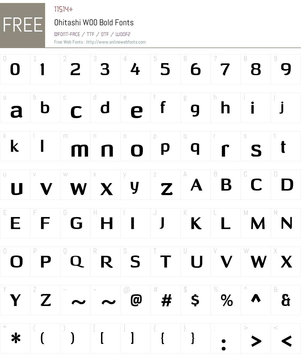 OhitashiW00-Bold Font Screenshots