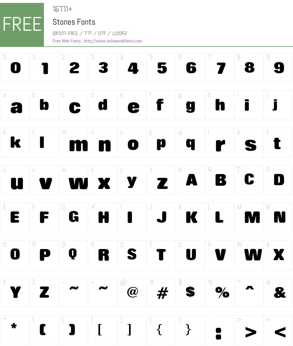 Stones Font Screenshots