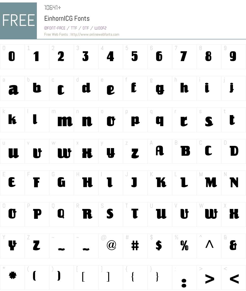 Einhorn Font Screenshots