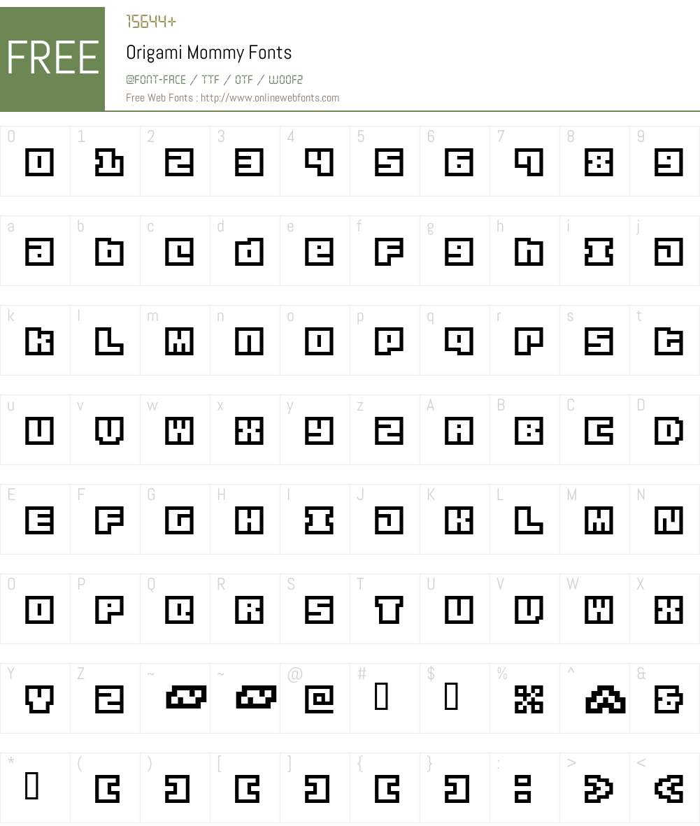 Origami Mommy Font Screenshots