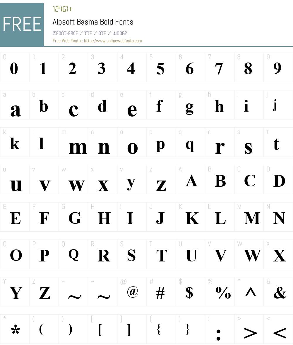 Alpsoft Basma Font Screenshots