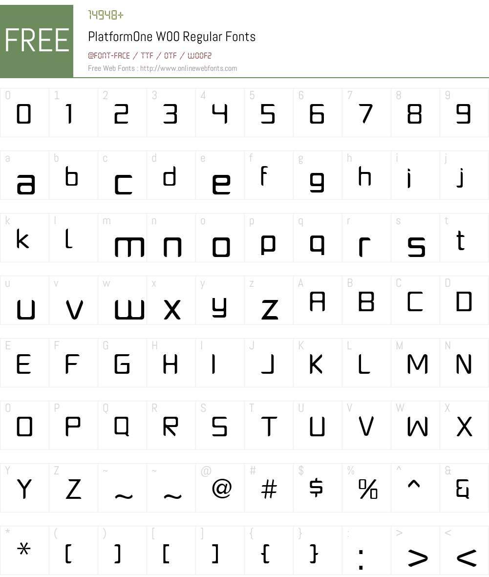 PlatformOneW00-Regular Font Screenshots
