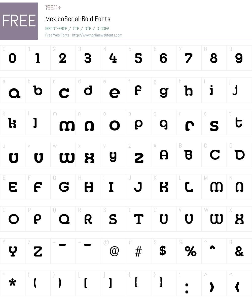 MexicoSerial Font Screenshots