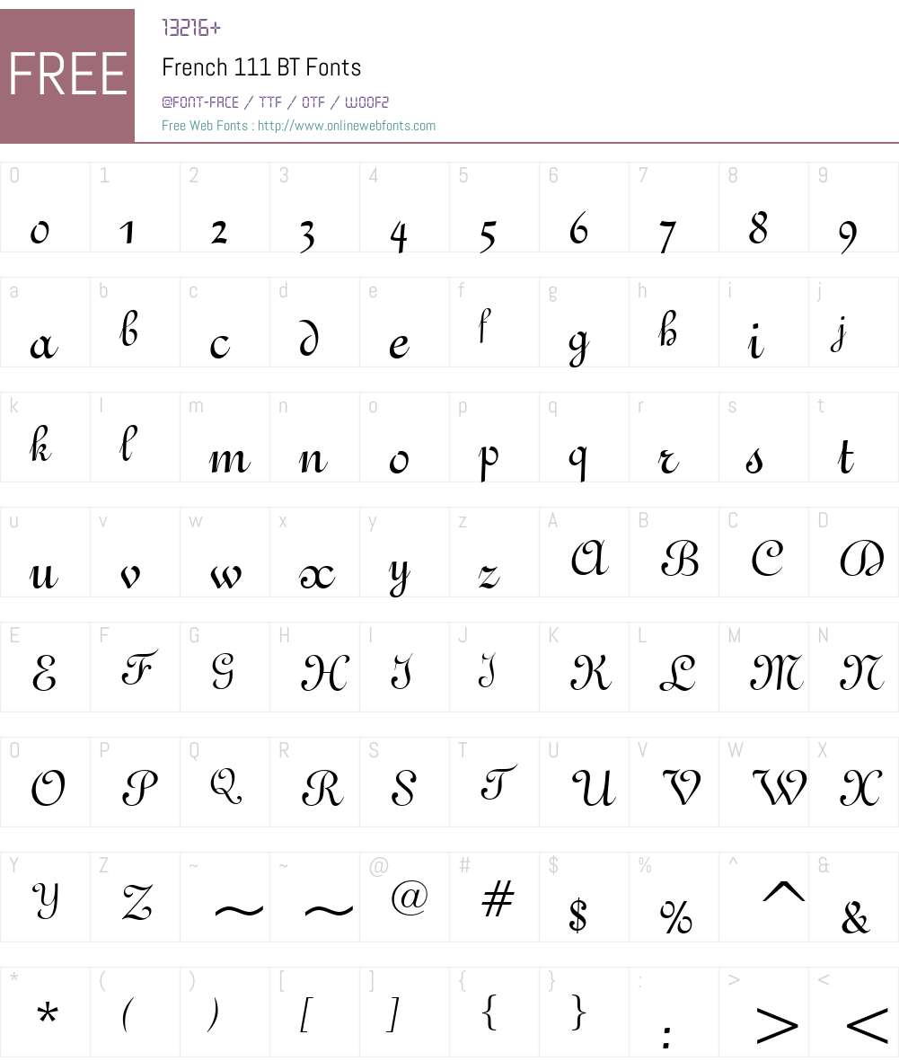French111 BT Font Screenshots