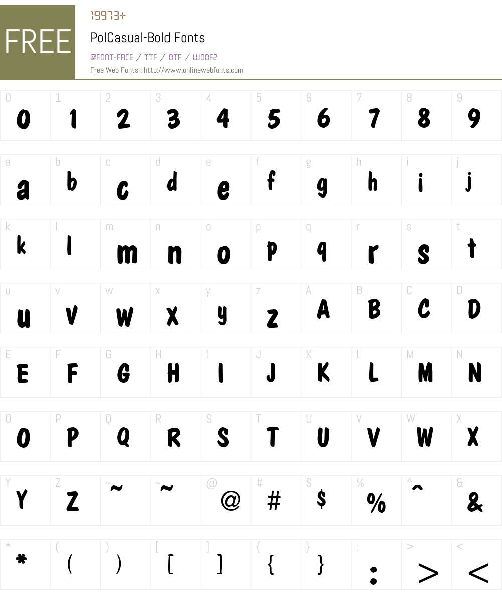 PolCasual Font Screenshots