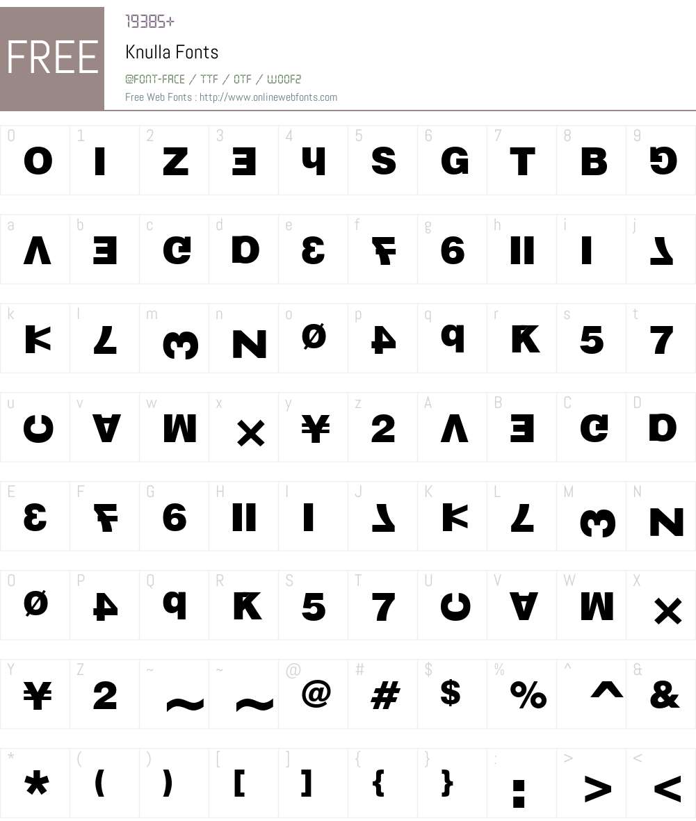 Knulla Font Screenshots