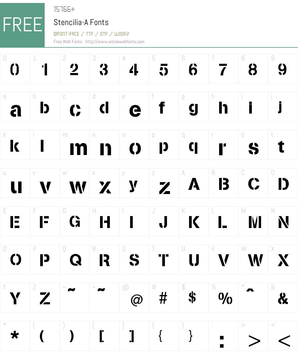 Stencilia-A Font Screenshots