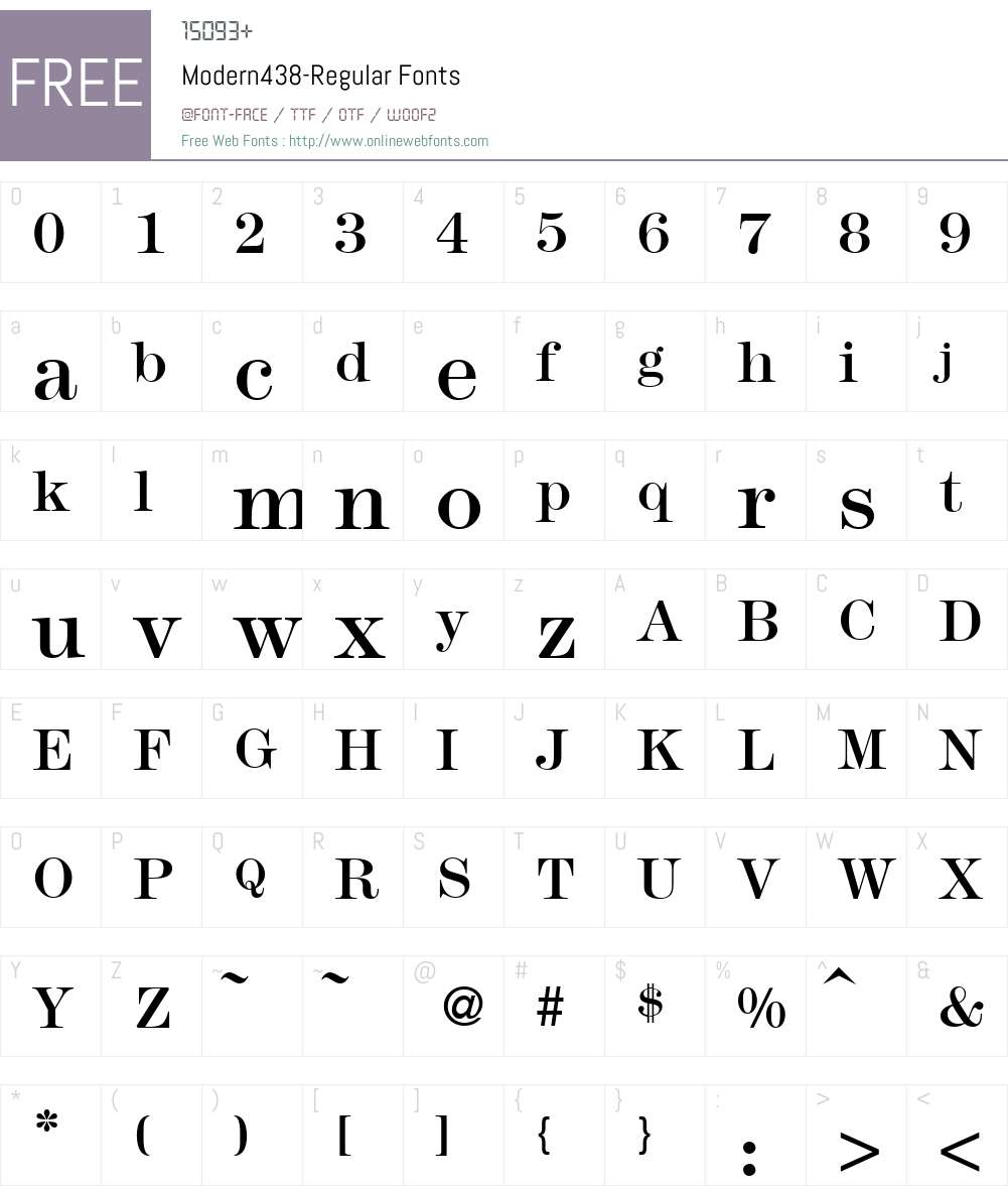 Modern438 Font Screenshots