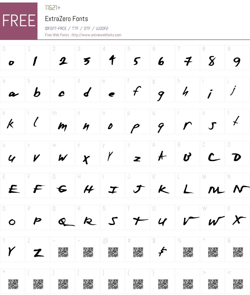 ExtraZero Font Screenshots