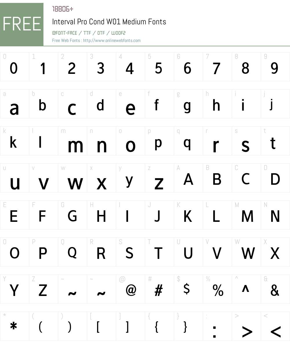 IntervalProCondW01-Medium Font Screenshots