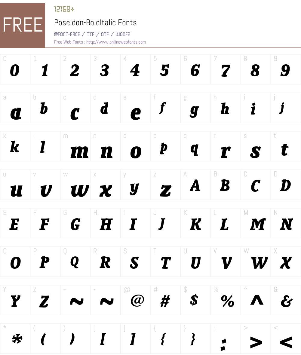 Poseidon Font Screenshots