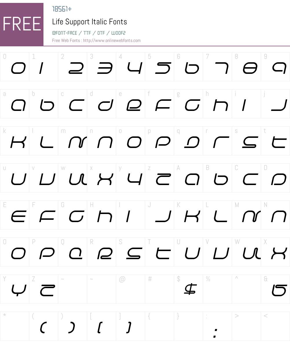 Life Support Font Screenshots