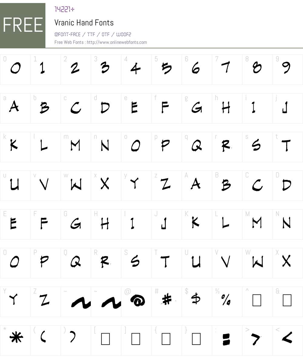 Vranic Hand Font Screenshots