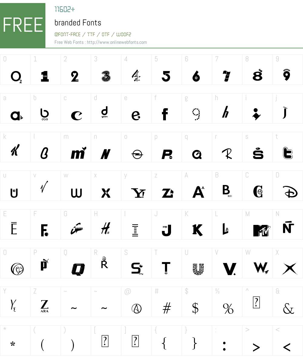 branded Font Screenshots