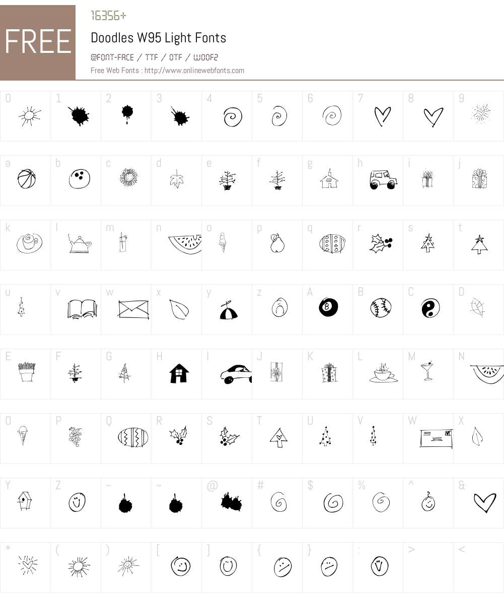 DoodlesW95-Light Font Screenshots