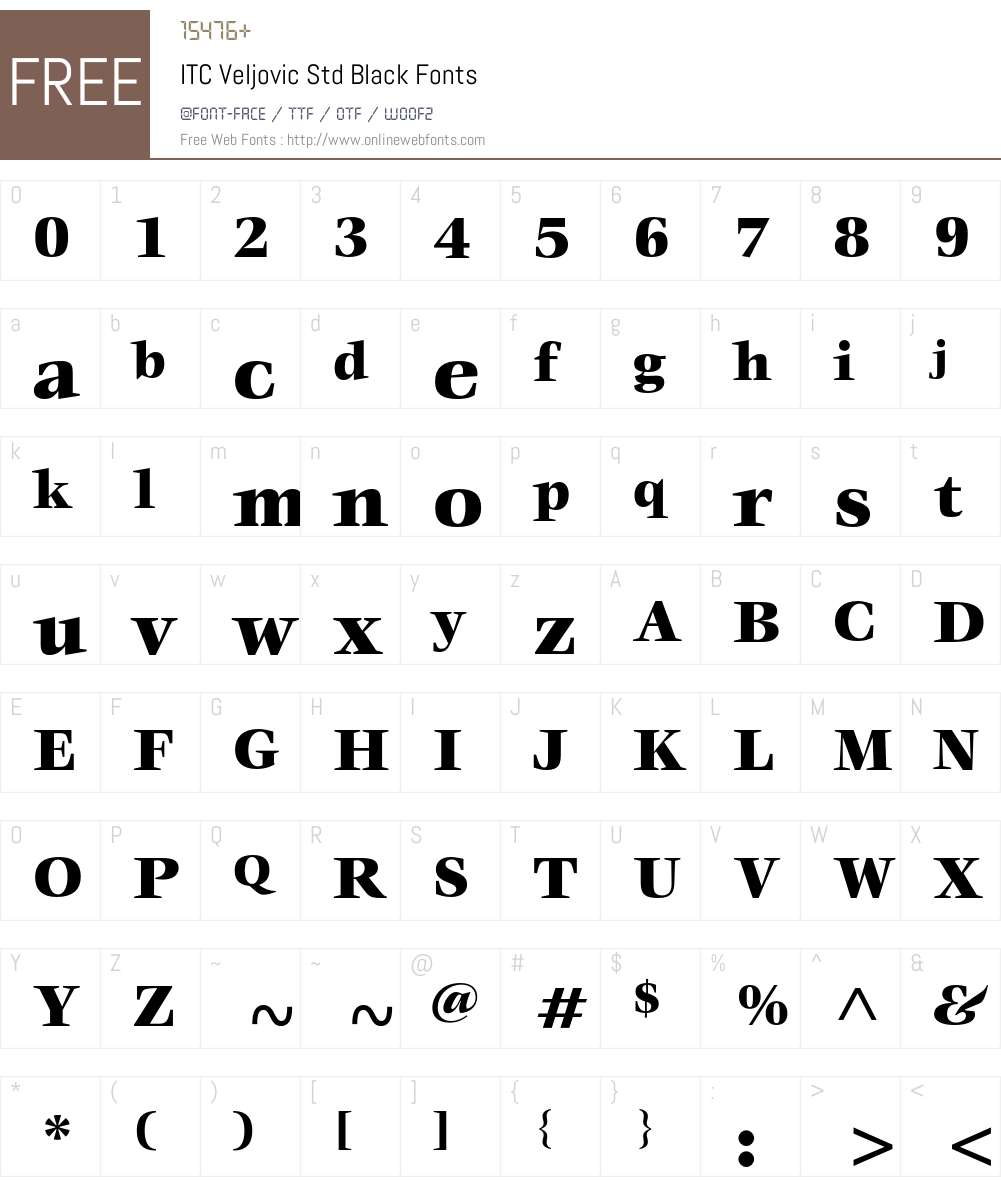 ITC Veljovic Std Font Screenshots