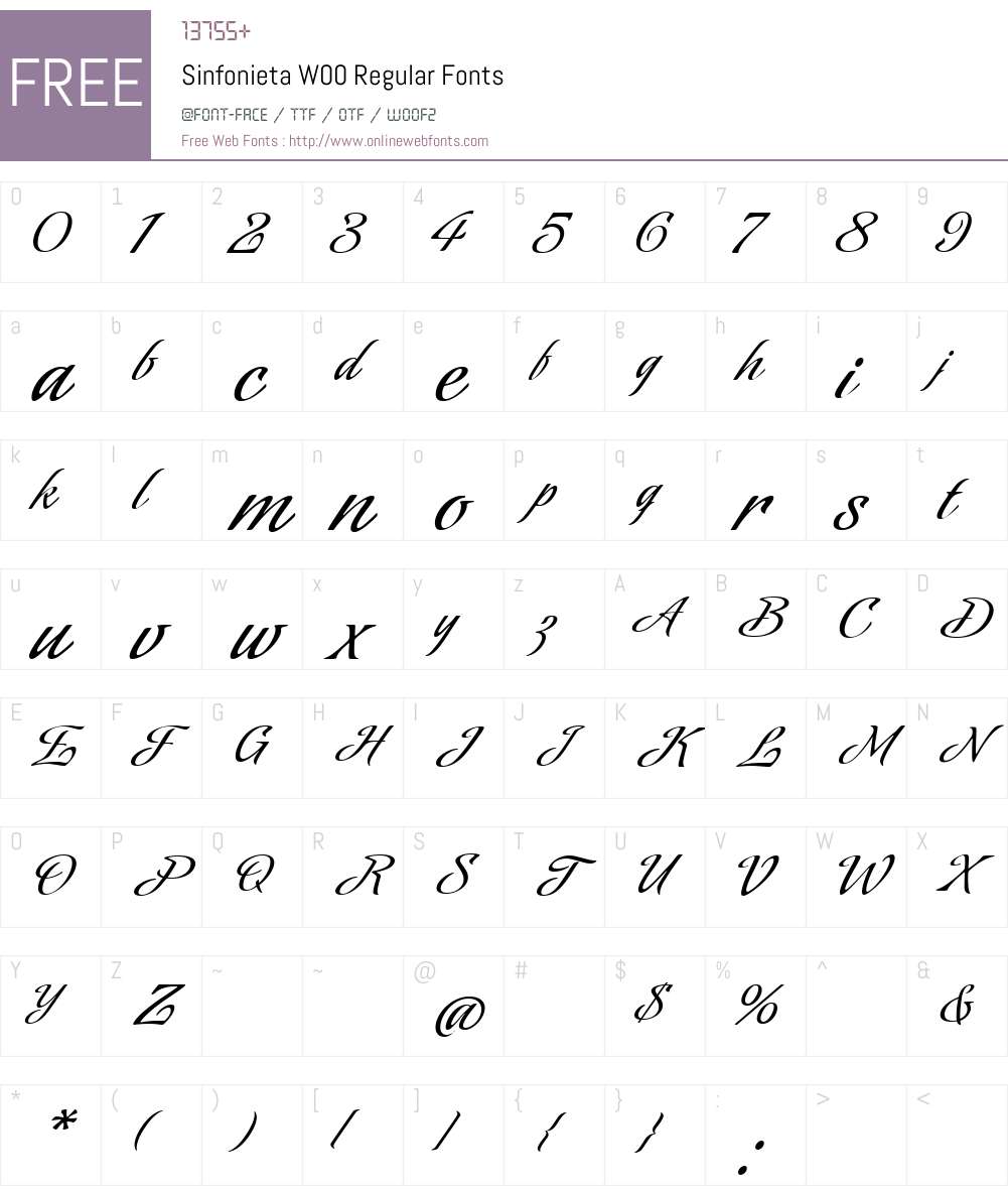 SinfonietaW00-Regular Font Screenshots