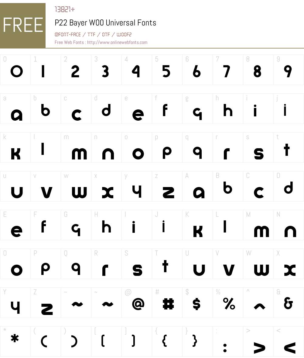 P22BayerW00-Universal Font Screenshots