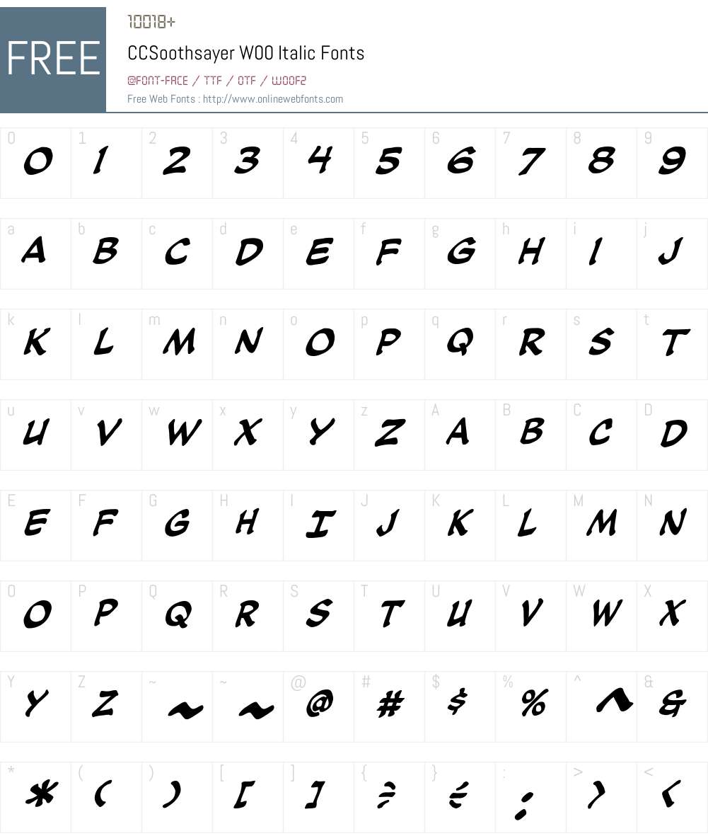 CCSoothsayerW00-Italic Font Screenshots
