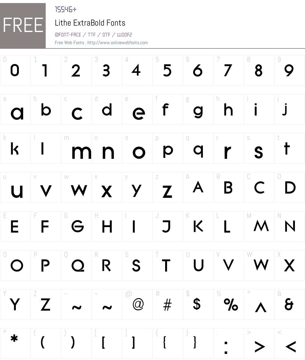 Lithe Extrabold Font Screenshots