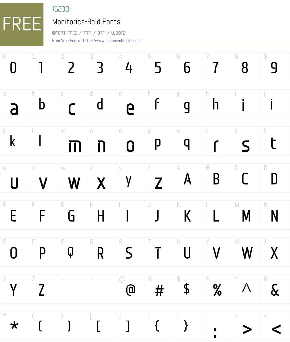 Monitorica Font Screenshots