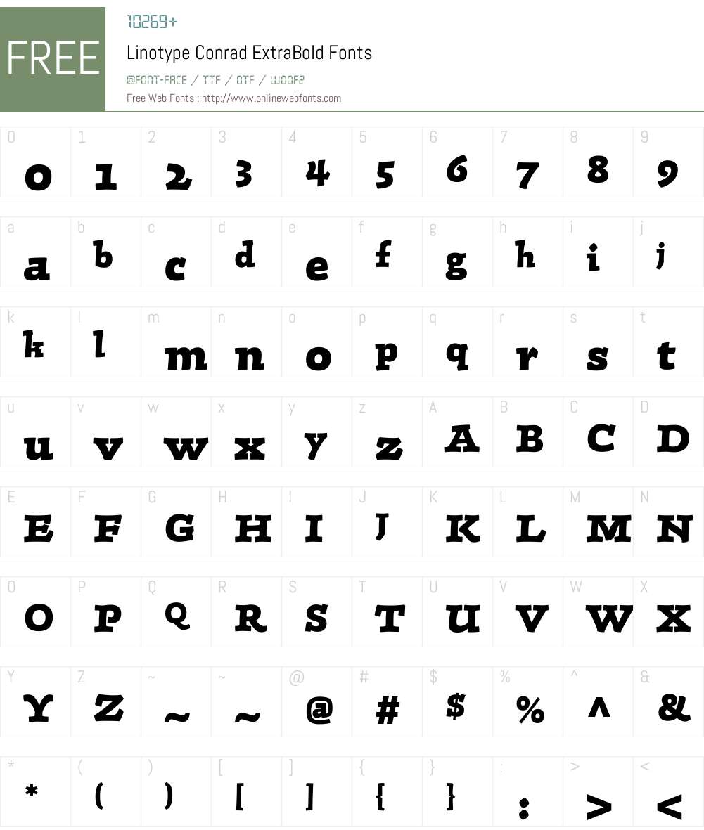 LTConrad Font Screenshots