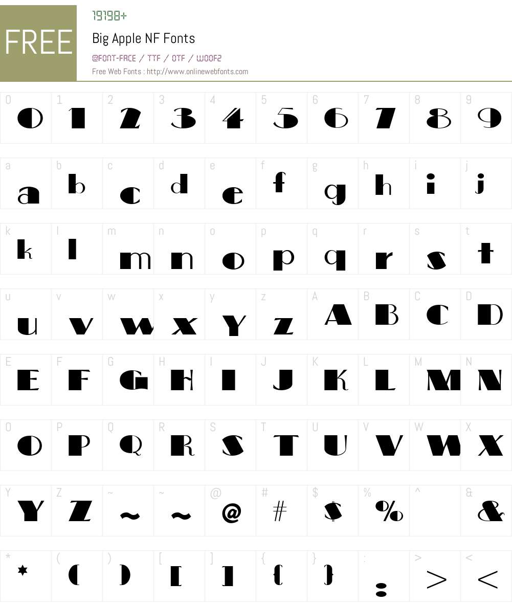 Big Apple NF Font Screenshots