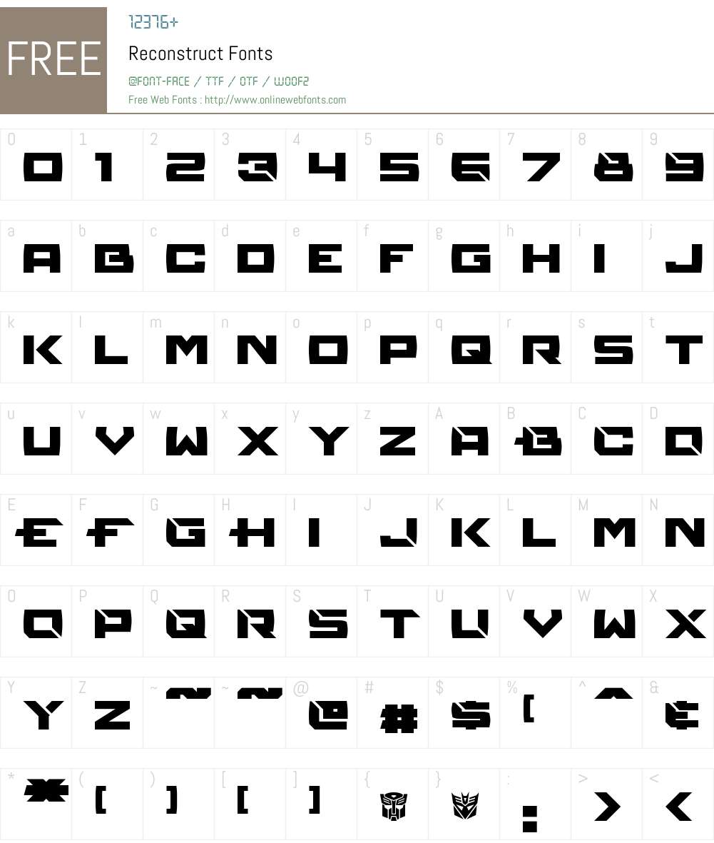 Reconstruct Font Screenshots