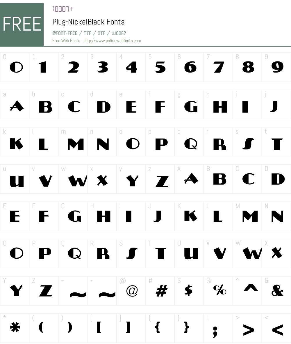 Plug-NickelBlack Font Screenshots
