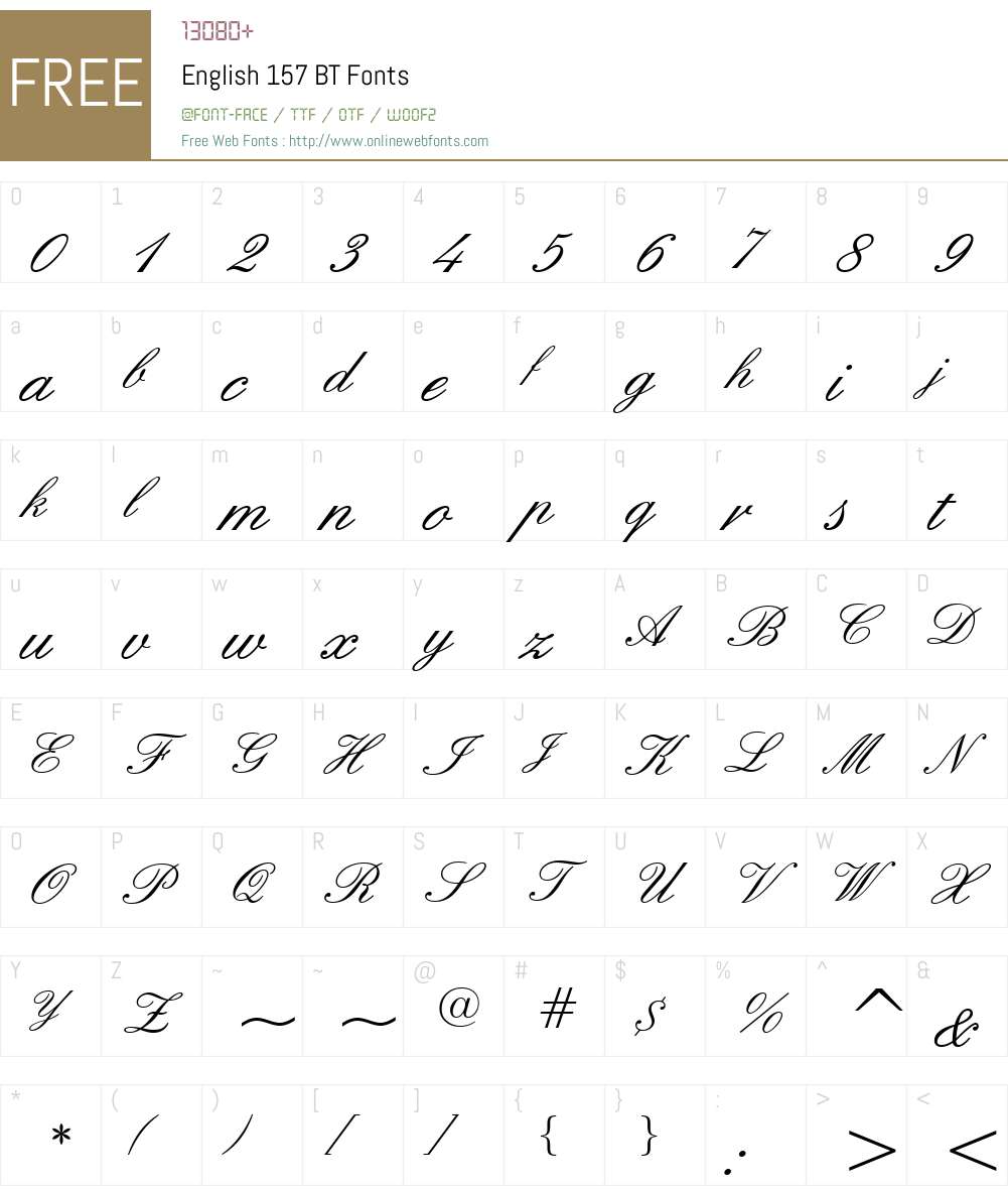 English157 BT Font Screenshots