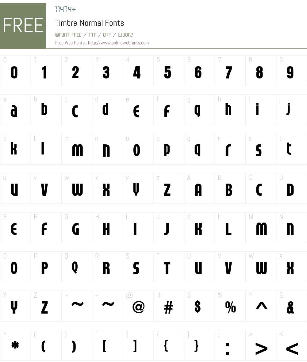 Timbre Font Screenshots