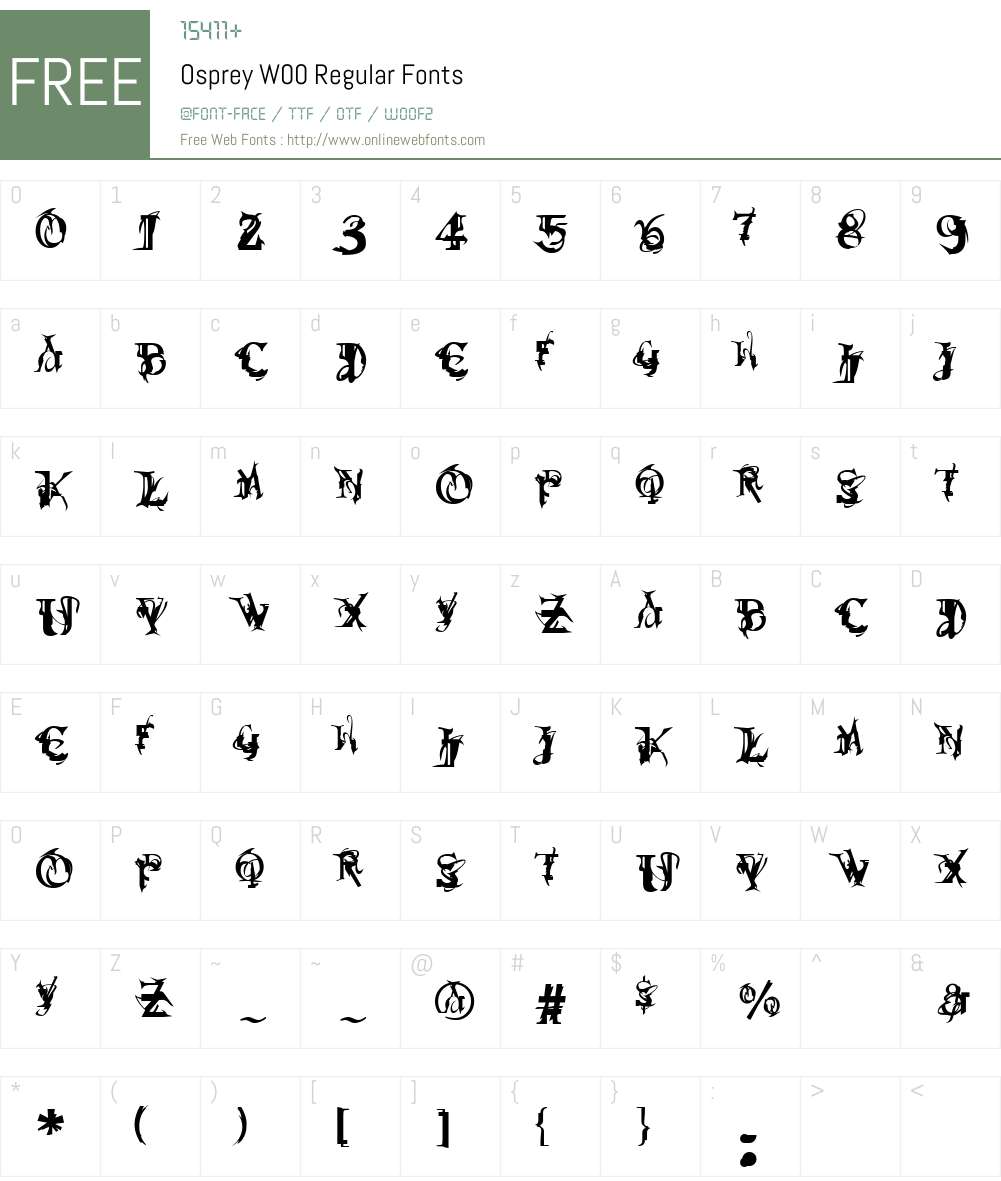 Osprey Font Screenshots