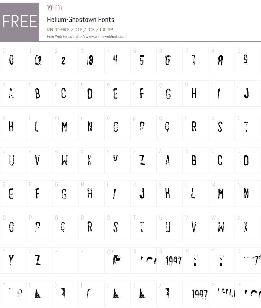 Helium Font Screenshots