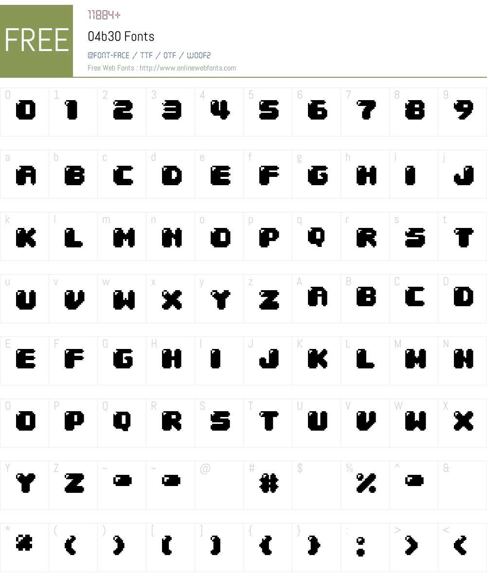 04b30 Font Screenshots