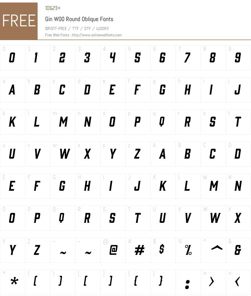 GinW00-RoundOblique Font Screenshots