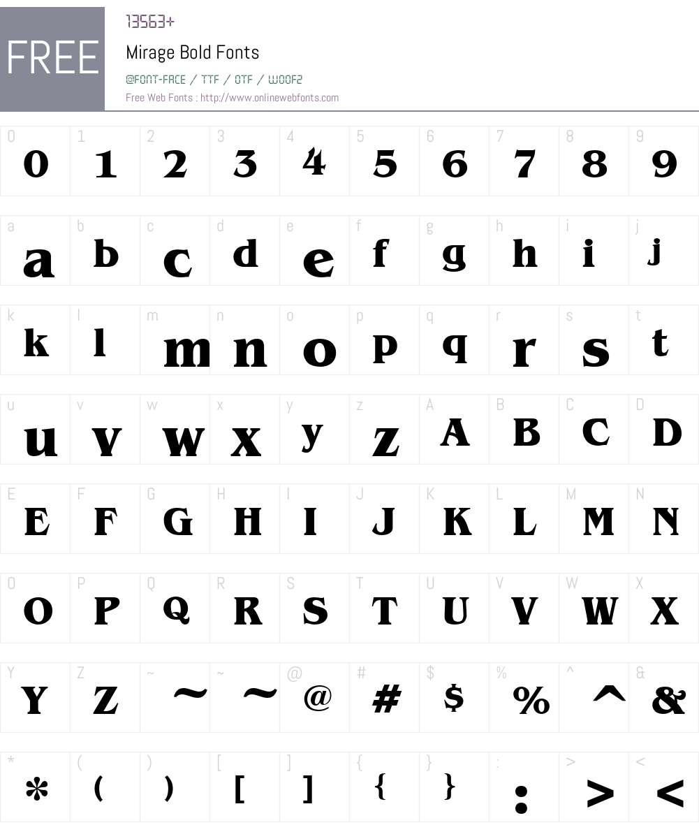 Mirage Font Screenshots