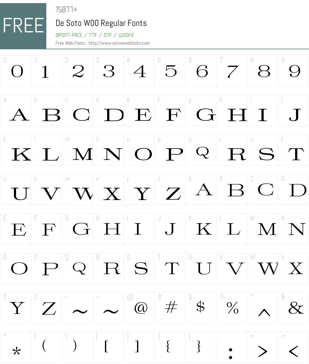 DeSotoW00-Regular Font Screenshots